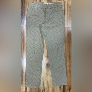 Chino by Anthropologie Relaxed Fit Pants Womens Size 28 Khaki Geometric Print